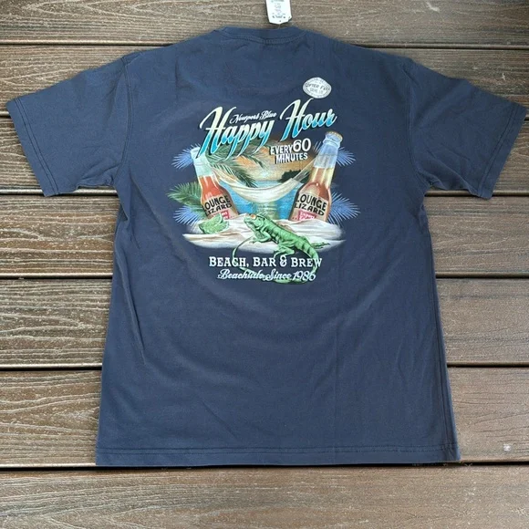 NWT Men’s Medium Newport Blue Happy Hour Tee Shirt - Picture 5 of 7